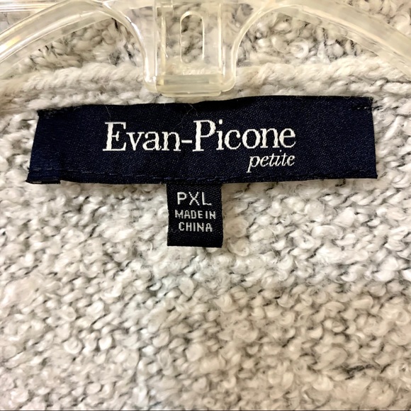 Evan Picone Sweater/Blazer Wool Blend Light Grey - Picture 8 of 8